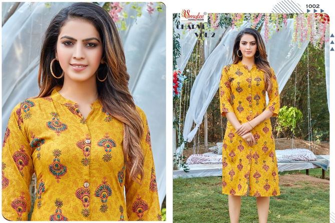 Smylee Charvi 2 Regukar Wear Rayon Heavy Lurex Designer Kurti Collection